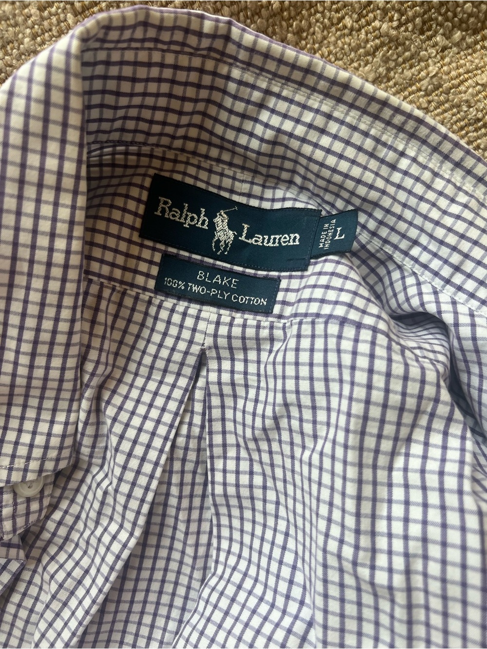 Ralph Lauren Men’s Blake Check Dress Shirt - White & Purple